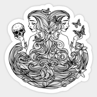 Lady Life & Death Sticker